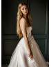 Strapless Ivory Lace Tulle Structured Wedding Dress